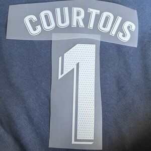 Real Madrid 21/22 #1 Goalkeeper Courtois Home Name Set La Liga Font